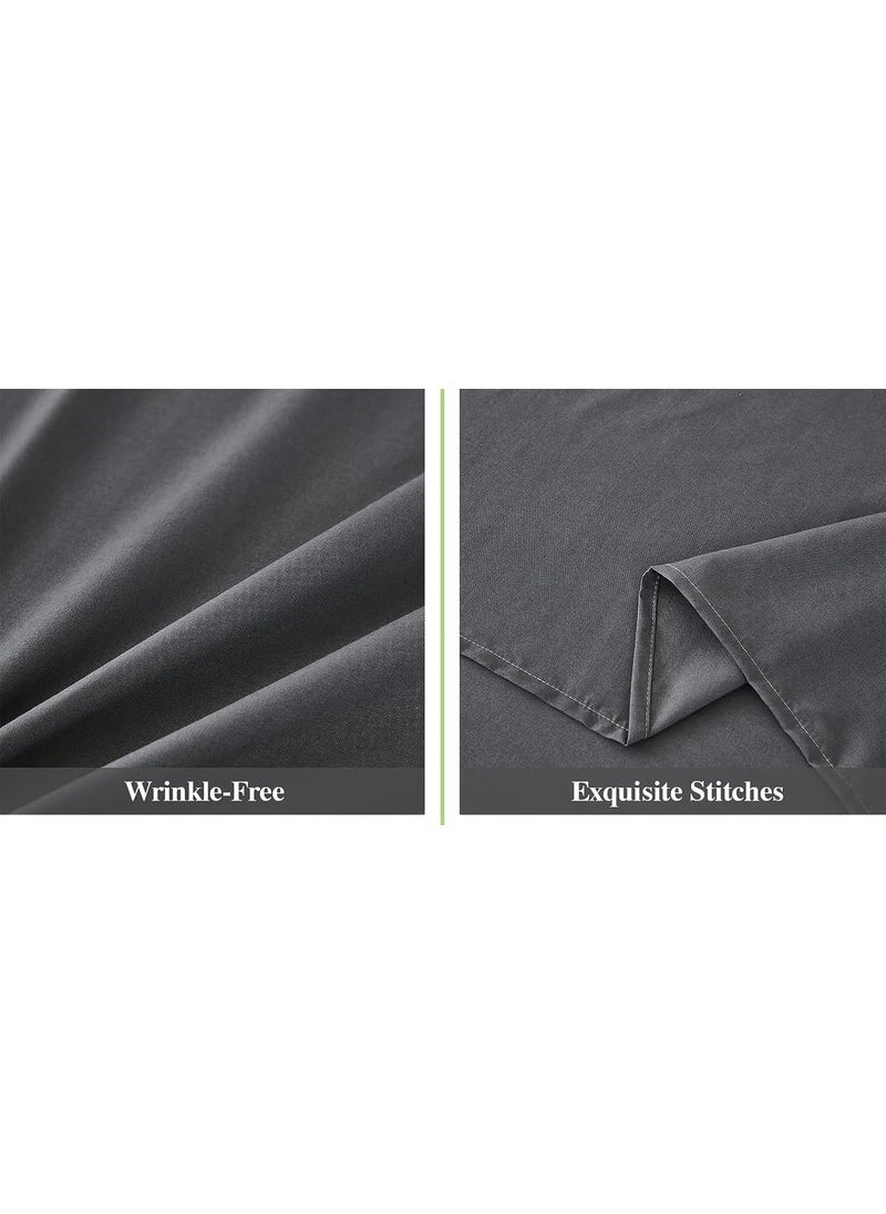 CULTIVER Bedsheet for Double Bed Plain Colour King Size with 2 Pillow Covers Queen Solid Colour Bedsheet Ultra Soft Brushed Micro Fabric Shrink Fade Resistant 90x100 Inches Dark Grey Color