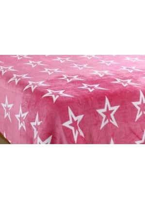 Real Dream 190 GSM Warm Bedsheets for Double Bed Winter Woolen Bedsheets for Double Bed Flannel Bedsheets for Double Bed with 2 Pillow Covers StarPink Double 90 x 100 Inches