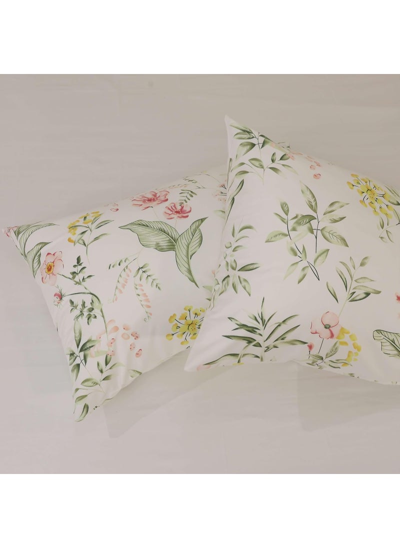 Bhoomi Impex Bedsheet for King Bed Include Pillow Covers Breathable Vibrant Floral Design King Bed Sheet Morning Petal
