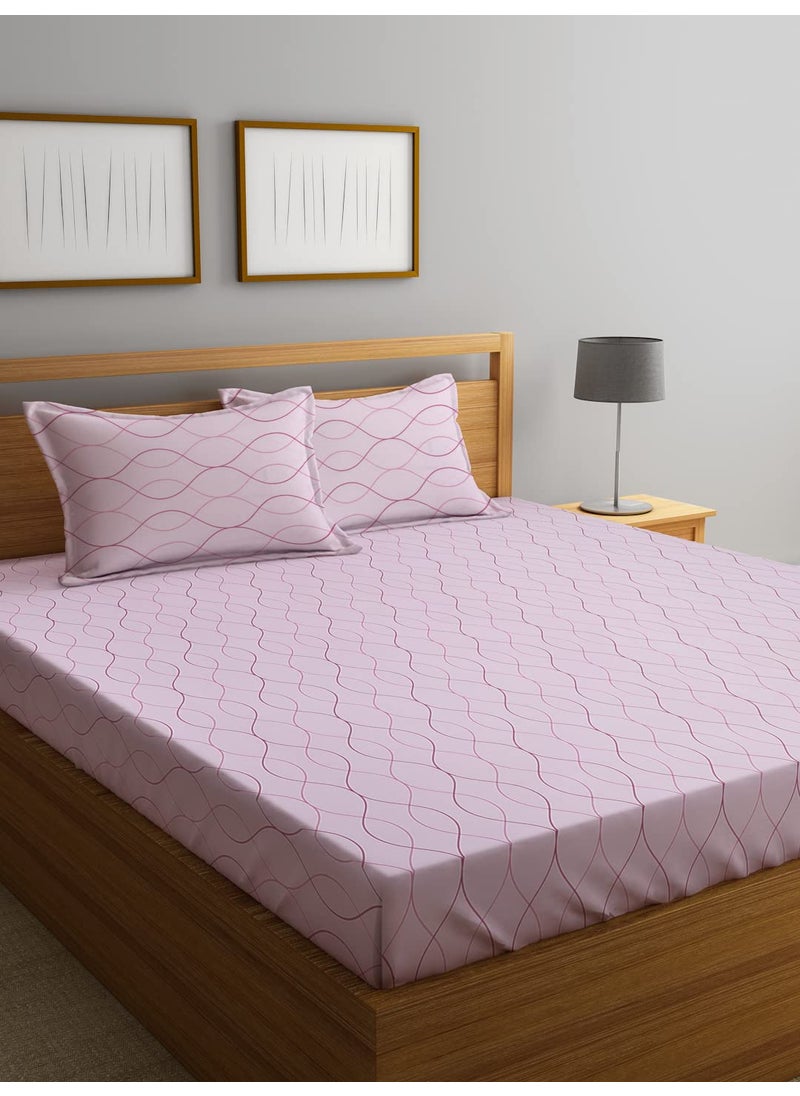 Ambra Linens 180TC Premium Bed Sheet Set Bed Sheet Double Bed 100 Cotton Bed Sheet Soft Smooth Flat Sheets Bed Sheet for AllSeason Use 1 Bedsheet and 2 Pillowcases Queen Size