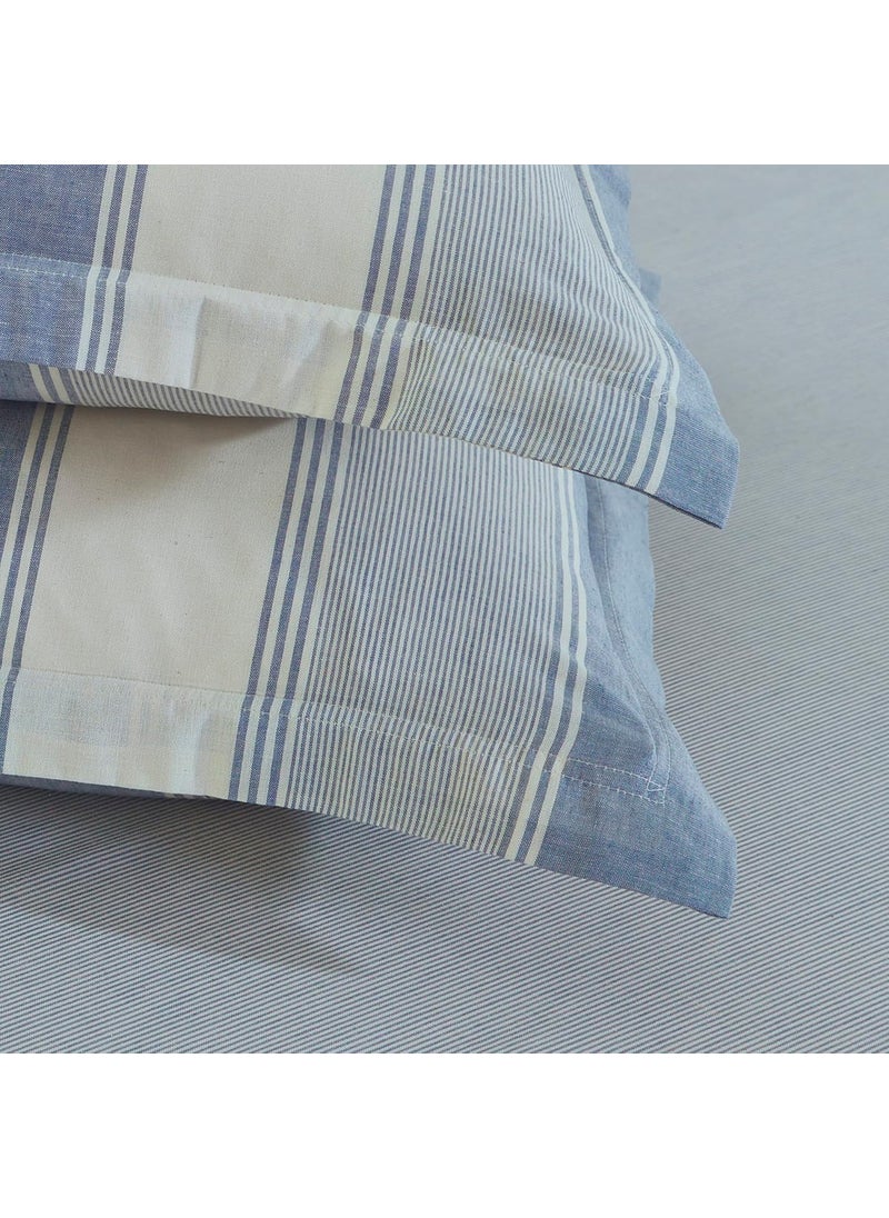 myTrident Home Essential Melange Collection Polycotton Queen Bedsheet Set with 2 Pillow Covers 130 Thread Count Marion