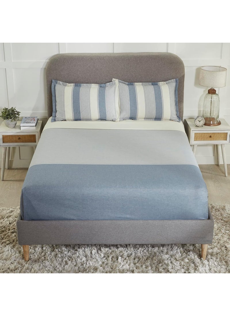 myTrident Home Essential Melange Collection Polycotton Queen Bedsheet Set with 2 Pillow Covers 130 Thread Count Marion