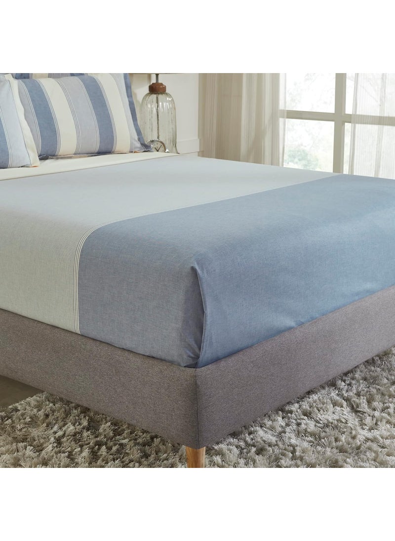 myTrident Home Essential Melange Collection Polycotton Queen Bedsheet Set with 2 Pillow Covers 130 Thread Count Marion