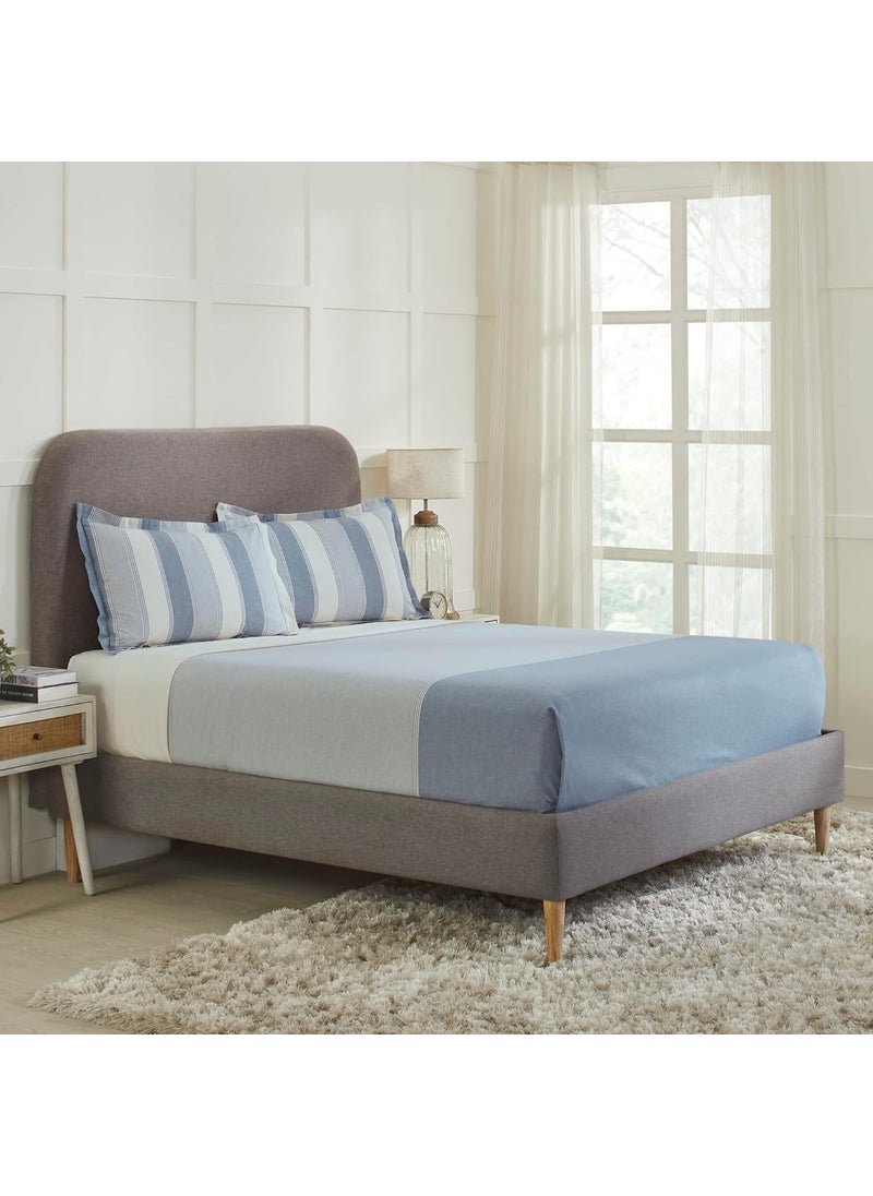 myTrident Home Essential Melange Collection Polycotton Queen Bedsheet Set with 2 Pillow Covers 130 Thread Count Marion