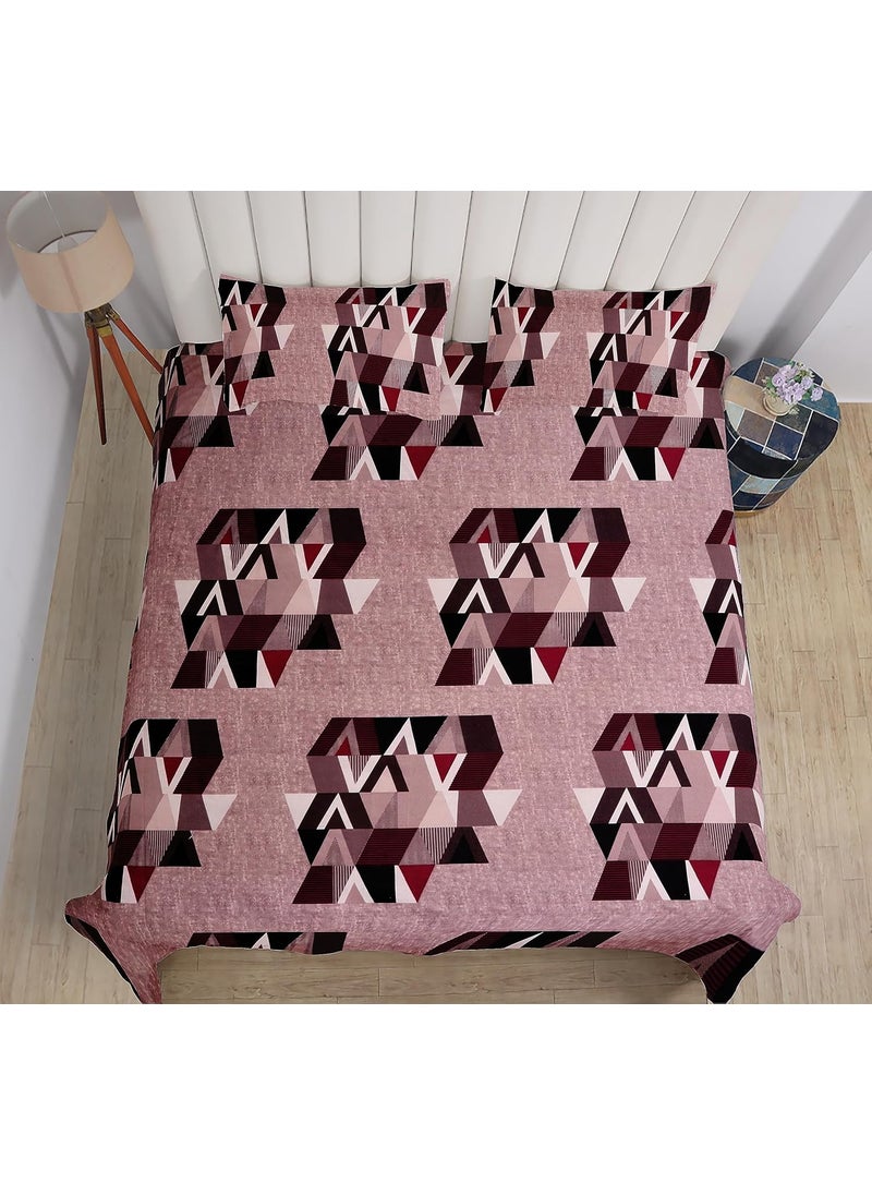 RD TREND Presents 300 Tc 100 Cotton Bedsheets for King Size Bed 108100 Inchs 274254 CM with 2 Pillow Covers Size 18x28 inches Color Peach Abstract