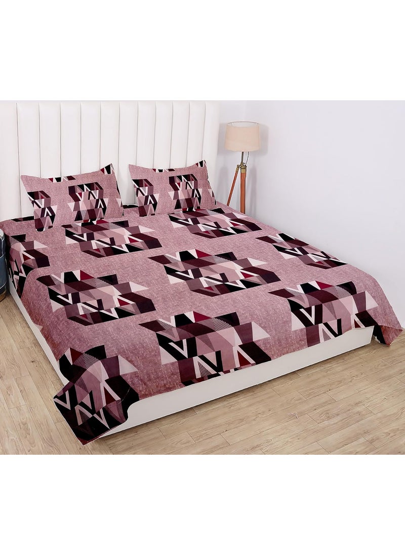 RD TREND Presents 300 Tc 100 Cotton Bedsheets for King Size Bed 108100 Inchs 274254 CM with 2 Pillow Covers Size 18x28 inches Color Peach Abstract