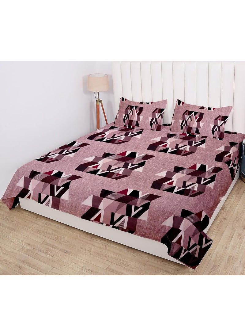 RD TREND Presents 300 Tc 100 Cotton Bedsheets for King Size Bed 108100 Inchs 274254 CM with 2 Pillow Covers Size 18x28 inches Color Peach Abstract