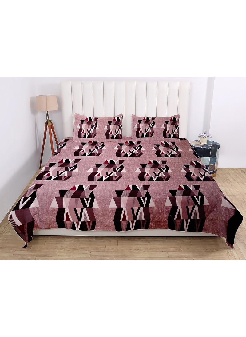 RD TREND Presents 300 Tc 100 Cotton Bedsheets for King Size Bed 108100 Inchs 274254 CM with 2 Pillow Covers Size 18x28 inches Color Peach Abstract