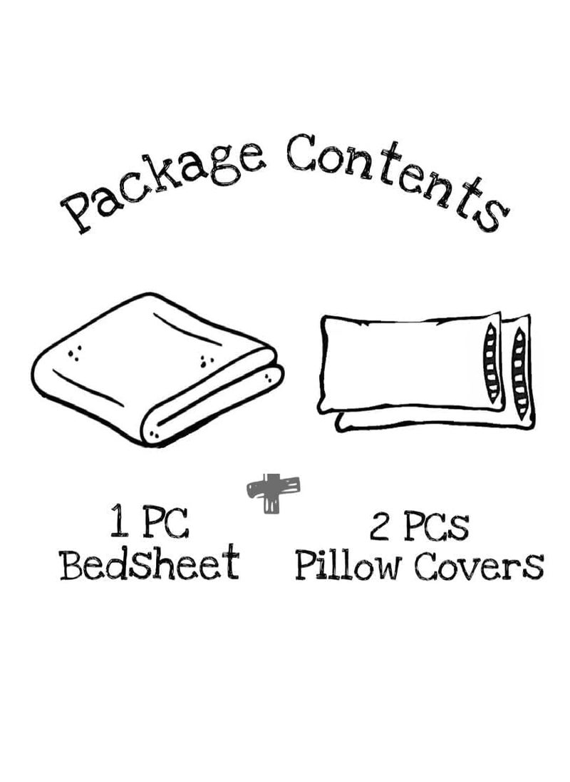 COZY FURNISH Super Soft Brushed Microfiber Cotton Double Bedsheet with 2 Pillow CoversBedsheet 90X100Inches Pillow Covers 17X27Inches Bedsheet for Double Bed