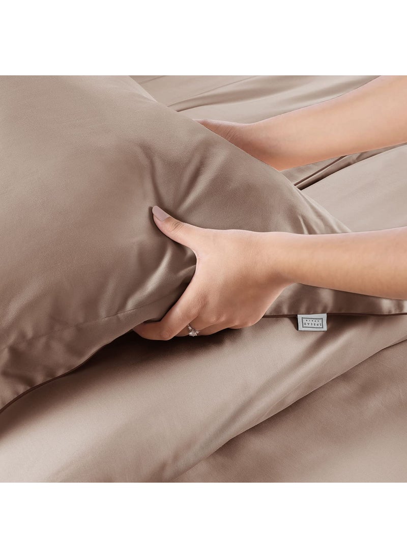 SPREAD SPAIN Italian 100 Cotton 500 Thread Count King Size Pillowcases Super Soft and Breathable Envelope Closure Pillow Cases 22 x 34 Inches Mouse