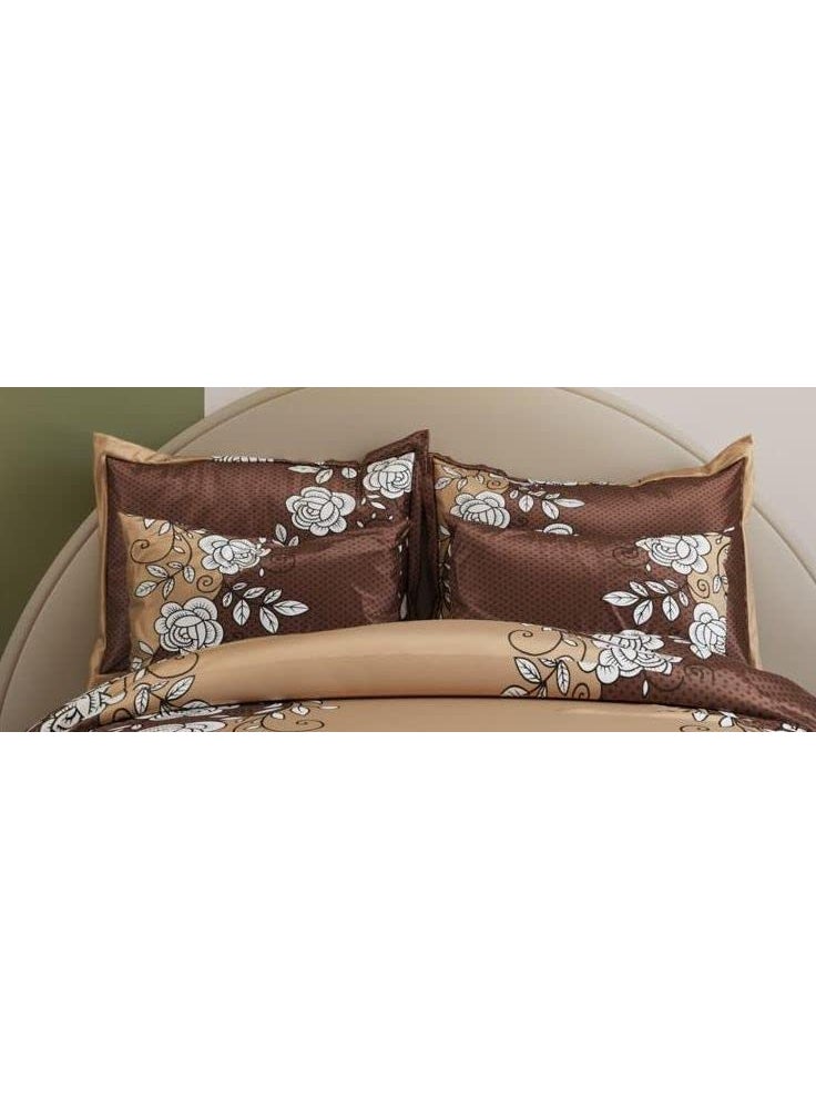 Castiqa Glace Cotton Fabric 400TC King Size 108x108inch 270x270cm Bedsheet with 2 Pillow Covers 18x28inch 45x70cm Multicolor
