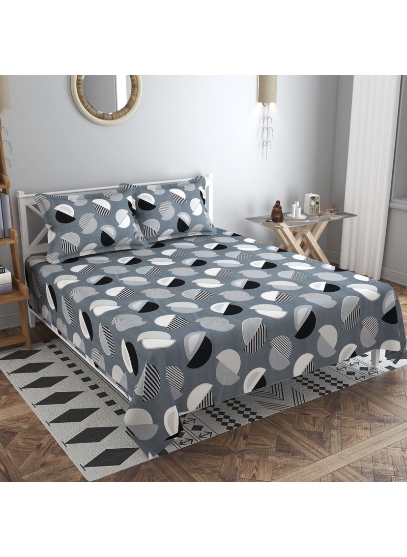 VAS COLLECTIONS 220 TC 100 Cotton Kingston Collection Super King Size Bedsheets with 2 King Size Pillow Covers Luxury Soft Sheets 3pcs Set 108x108 inchesMulticolour