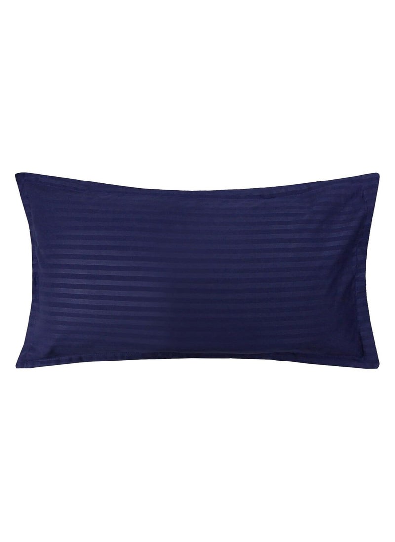 STARNSTYLE Microfiber Premium Elastic Fitted Striped Bedsheet with 2 Pillow Covers 78 x 72 King Size Navy Blue