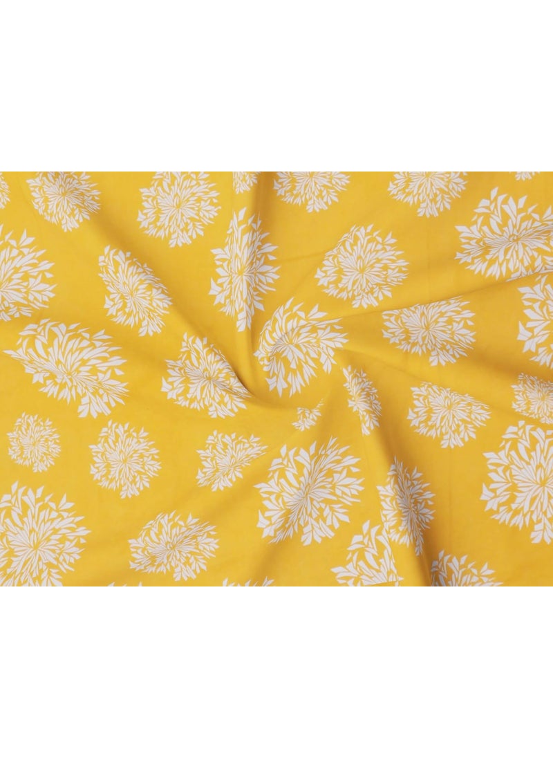 SHOMES Elastic Fitted Bedsheets with 2 King Size Pillow Covers Double Bed with All Around Elastic Size 72 x 78 x 8 Inches Yellow