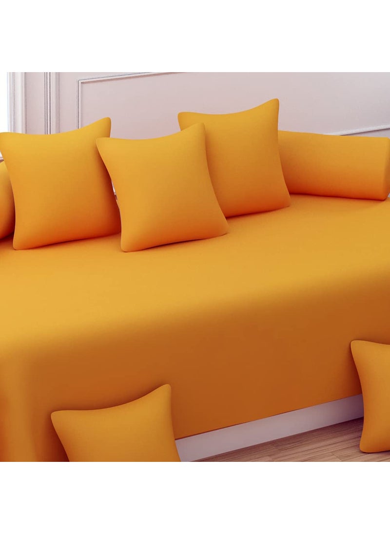 BELVOSTUM Diwan set Diwan Bedsheet Set of 8 Pieces Diwan set With 1 Single Bedsheet 2 Bolster Cover 5 Cushion Covers 100 Microfiber Diwan Set For Living Room Dining Hall
