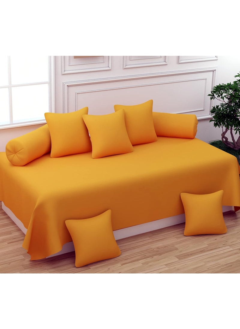 BELVOSTUM Diwan set Diwan Bedsheet Set of 8 Pieces Diwan set With 1 Single Bedsheet 2 Bolster Cover 5 Cushion Covers 100 Microfiber Diwan Set For Living Room Dining Hall