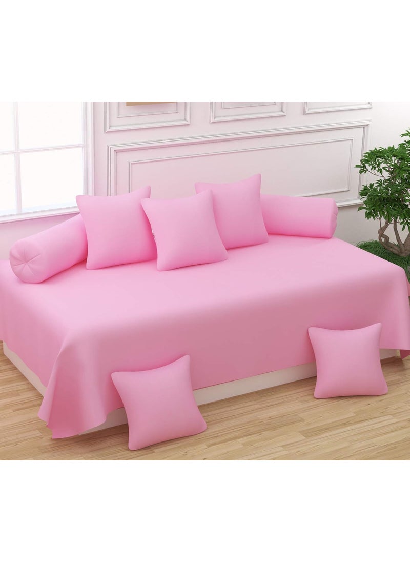 BELVOSTUM Diwan set Diwan Bedsheet Set of 8 Pieces Diwan set With 1 Single Bedsheet 2 Bolster Cover 5 Cushion Covers 100 Microfiber Diwan Set For Living Room Dining Hall