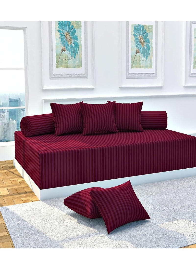 BELVOSTUM Diwan set Diwan Bedsheet Set of 8 Pieces Diwan set With 1 Single Bedsheet 2 Bolster Cover 5 Cushion Covers 100 Microfiber Diwan Set For Living Room Dining Hall