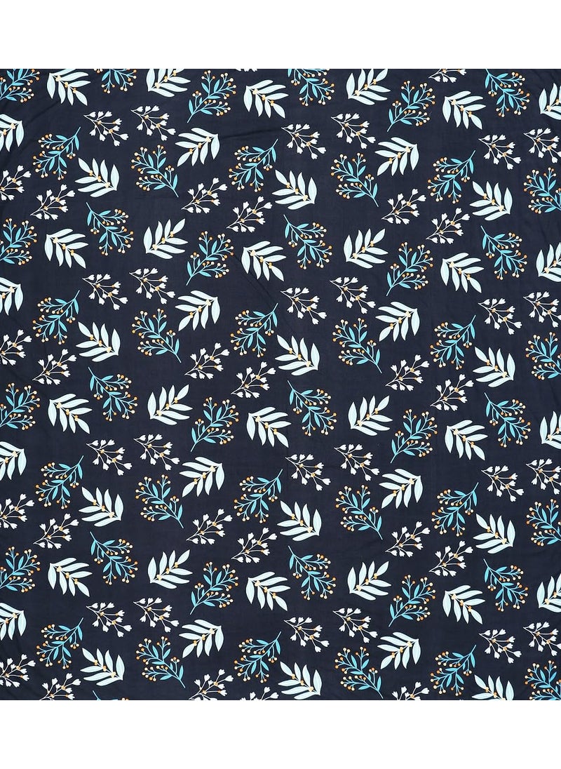 RD TREND Presents Bedsheet for Double Bed 210 TC Size 90100 Inchs 228254 CMPolycotton Double Bed bedsheet with 2 Pillow Covers1828 Inchs ColorDark Blue Pattern Floral