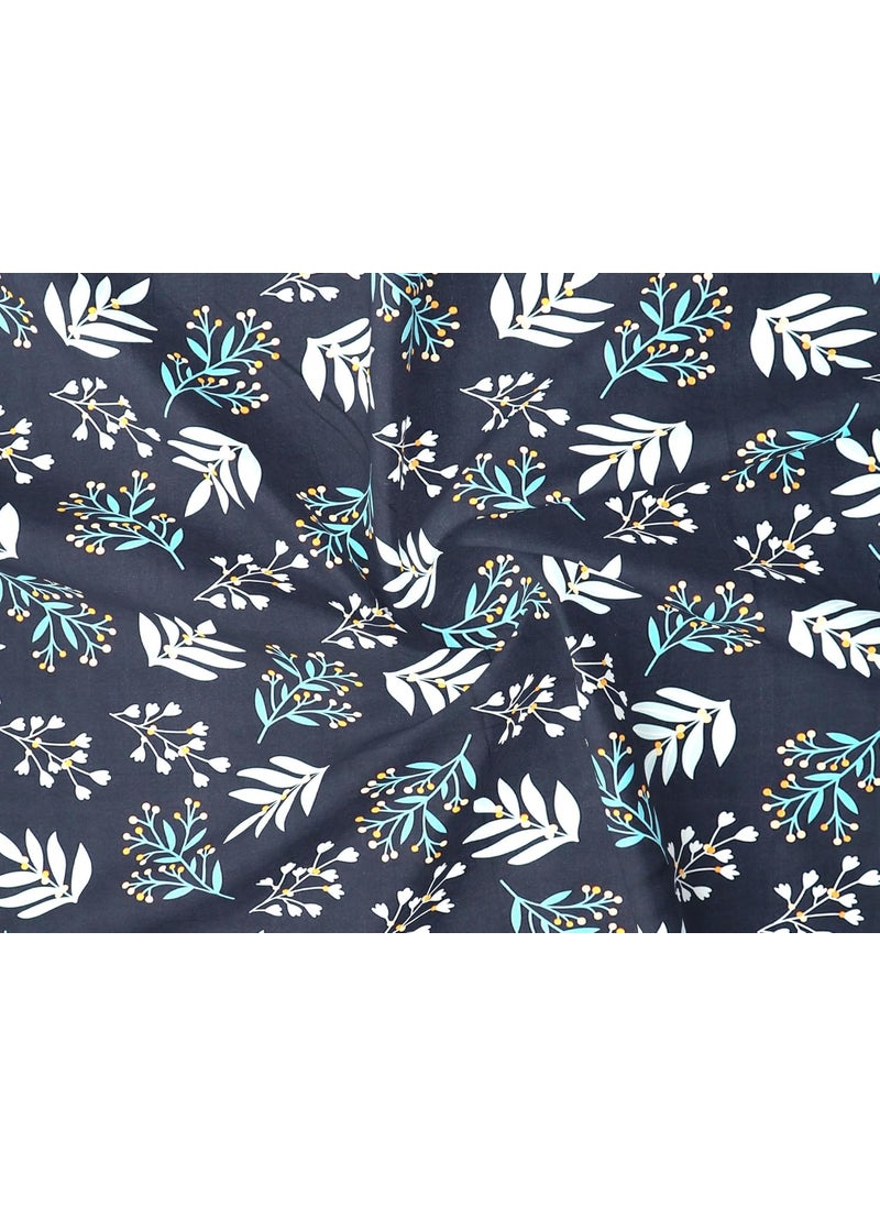 RD TREND Presents Bedsheet for Double Bed 210 TC Size 90100 Inchs 228254 CMPolycotton Double Bed bedsheet with 2 Pillow Covers1828 Inchs ColorDark Blue Pattern Floral