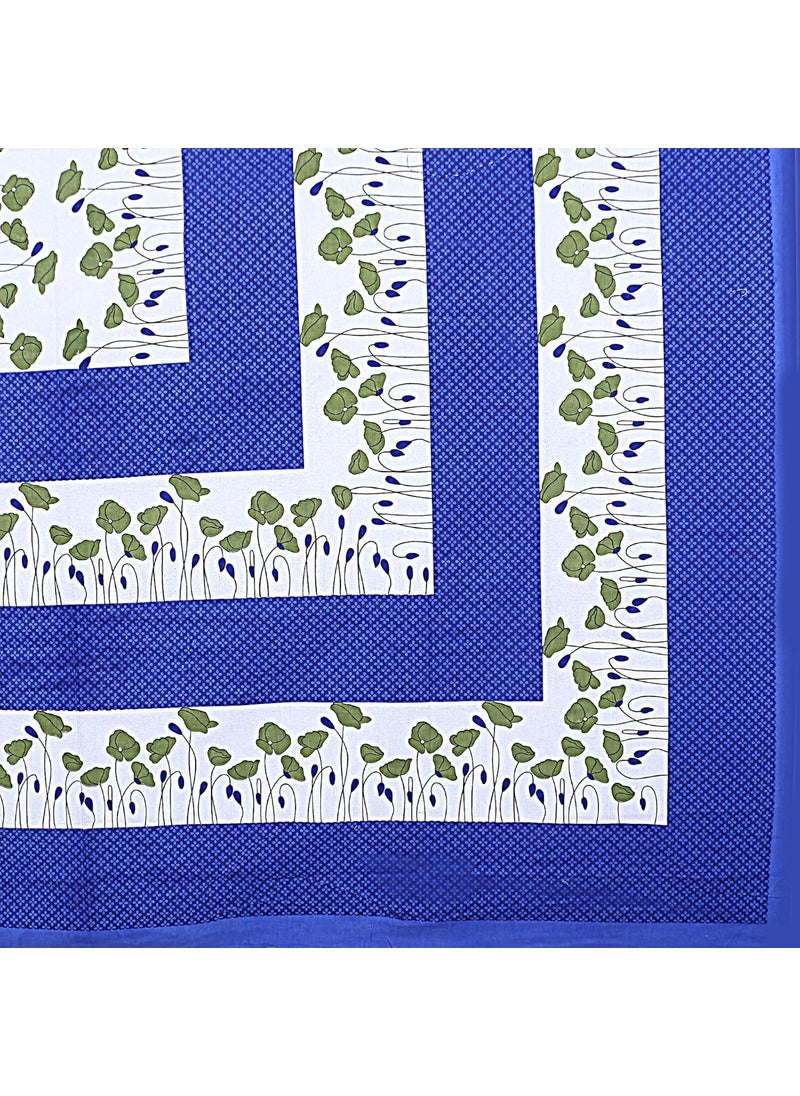 JAIPUR PRINTS 100 Cotton Rajasthani Jaipuri Traditional King Size Double Bed Bedsheet With 2 Pillow Covers Jaipurbed_7 Blue