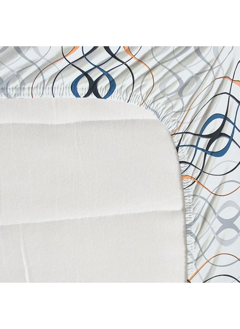 Castiqa Elastic Fitted Supersoft Premium Brushed Cotton 200TC Double Bedsheets King Size 78x72 Inch with 2 Pillow Covers Fits Upto Mattress of 10 Inches White Aly
