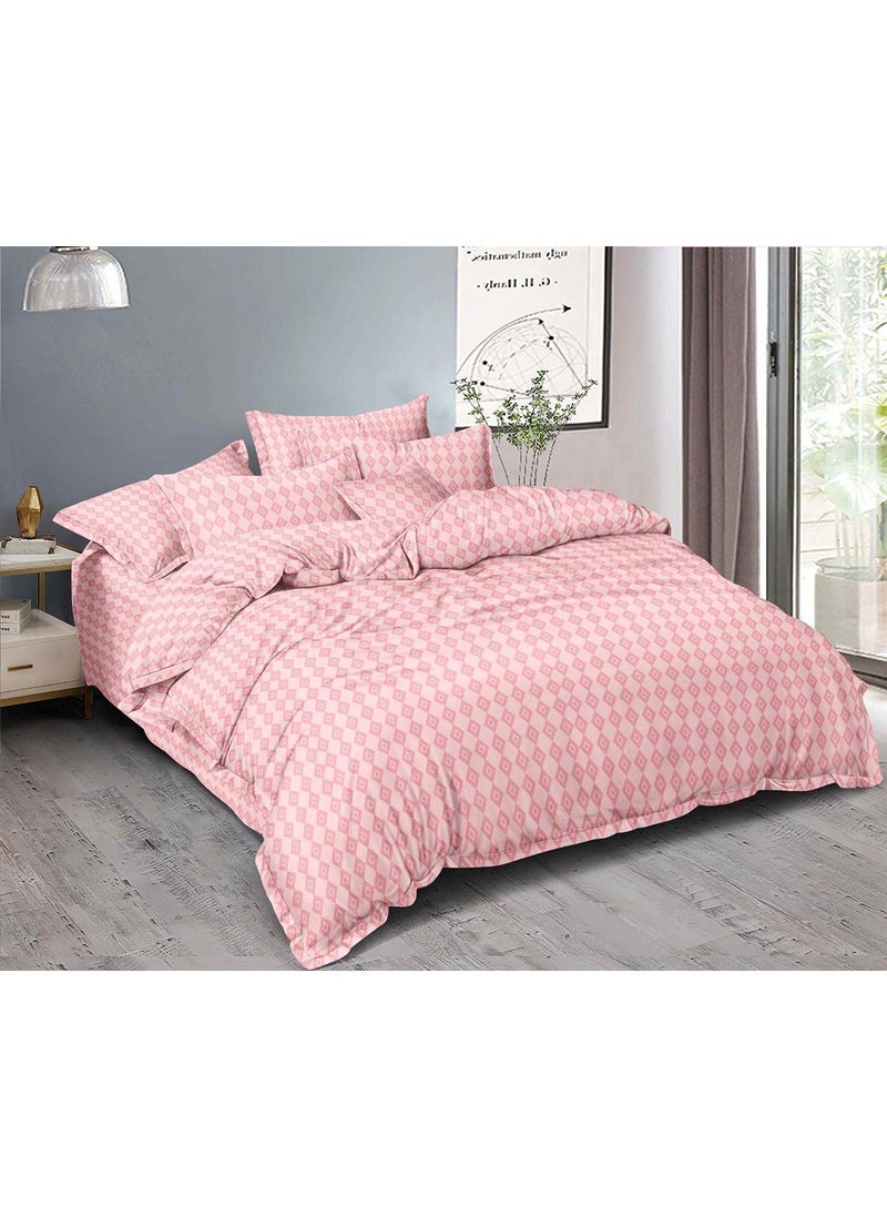 MORADO Premium Glace Cotton 125 GSM Double Bedsheet with 2 Pillow Covers 90100 Inch Pink