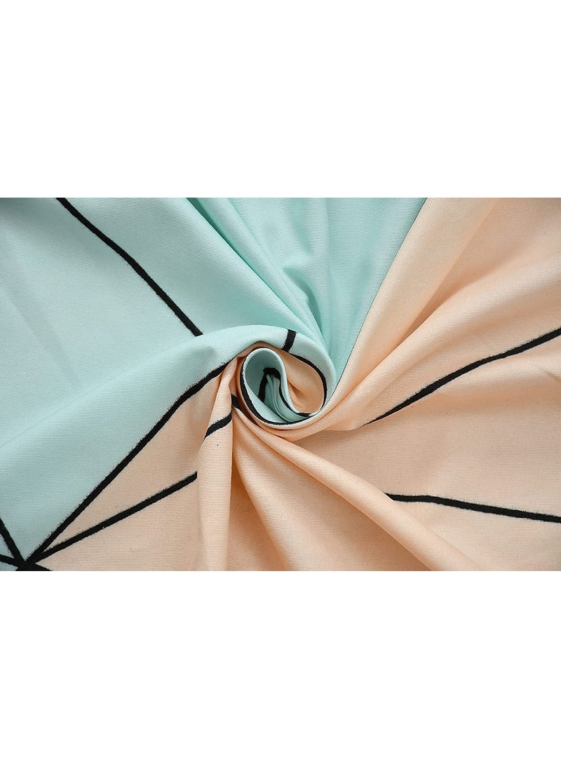 DECOMIZER Xl Microfiber Soft Cotton Queen Geometric Bedsheet For Double BedQueen Size 90 Inches X 100 Inches230 X 250 Cm With 2 Large Size Pillow Covers Without JointBeige Green