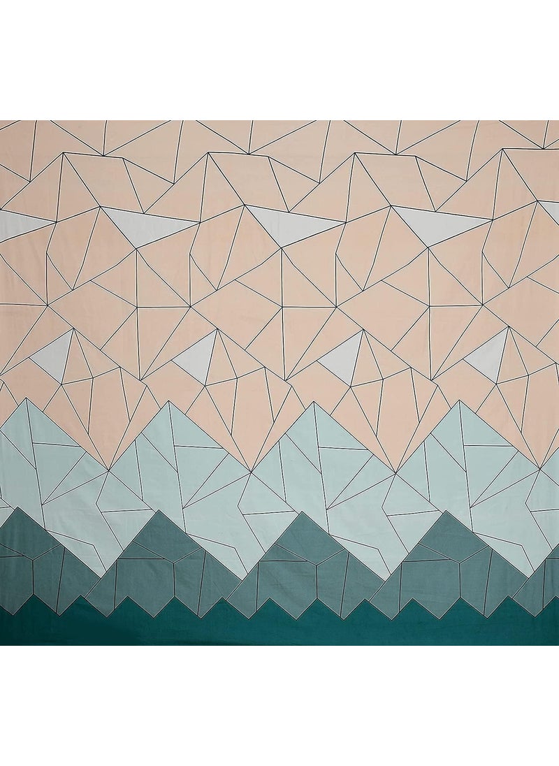 DECOMIZER Xl Microfiber Soft Cotton Queen Geometric Bedsheet For Double BedQueen Size 90 Inches X 100 Inches230 X 250 Cm With 2 Large Size Pillow Covers Without JointBeige Green