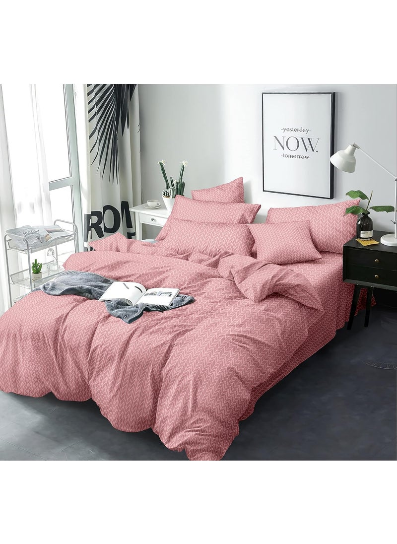 MORADO Premium Glace Cotton 100 GSM Double Bedsheet with 2 King Size Pillow Covers 90X100 Inch Pink