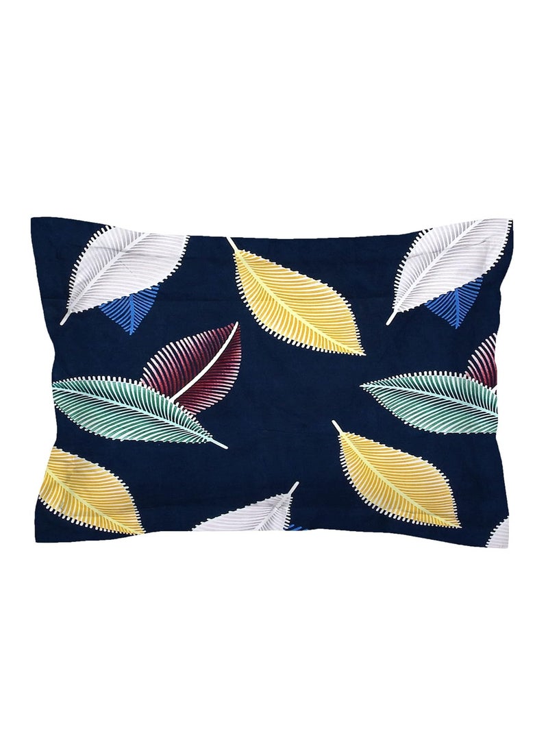 AEROHAVEN 180TC Glace Cotton Abstract Fitted Double Queen Bedsheet with 2 King Size Pillow Covers 72 x 78 GCB23 Blue