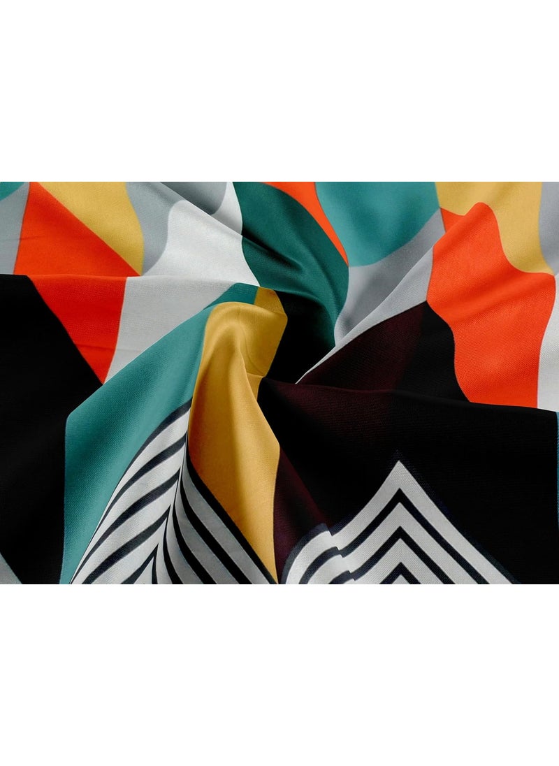 DECOREZA Cotton Feel All Around 60 x 78 Premium Elastic Fitted Bedsheets Elastic Fitted Bedsheets Queen Size Bedsheet for Double Bed with 2 Pillow Covers Green Waves