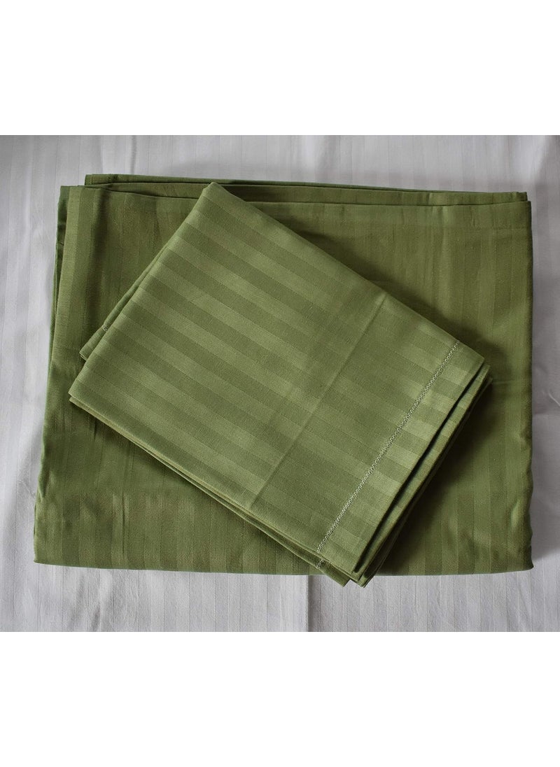 Comfy Cotton 210 TC Double Bedsheet with 2 Pillow Covers King Size Moss Green