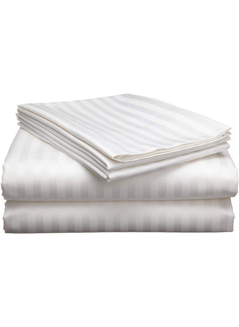 Comfy Cotton 210 TC Double Bedsheet with 2 Pillow Covers King Size White