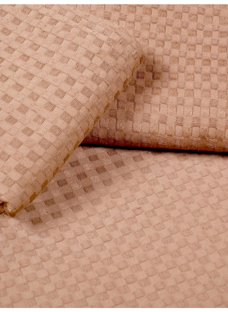 SARAL Home Soft Cotton Waffle Design Breathable Wrinkle Free Bedsheet for Double Bed 1 King Size Bedsheet with 2 Pillow Covers Beige100X108