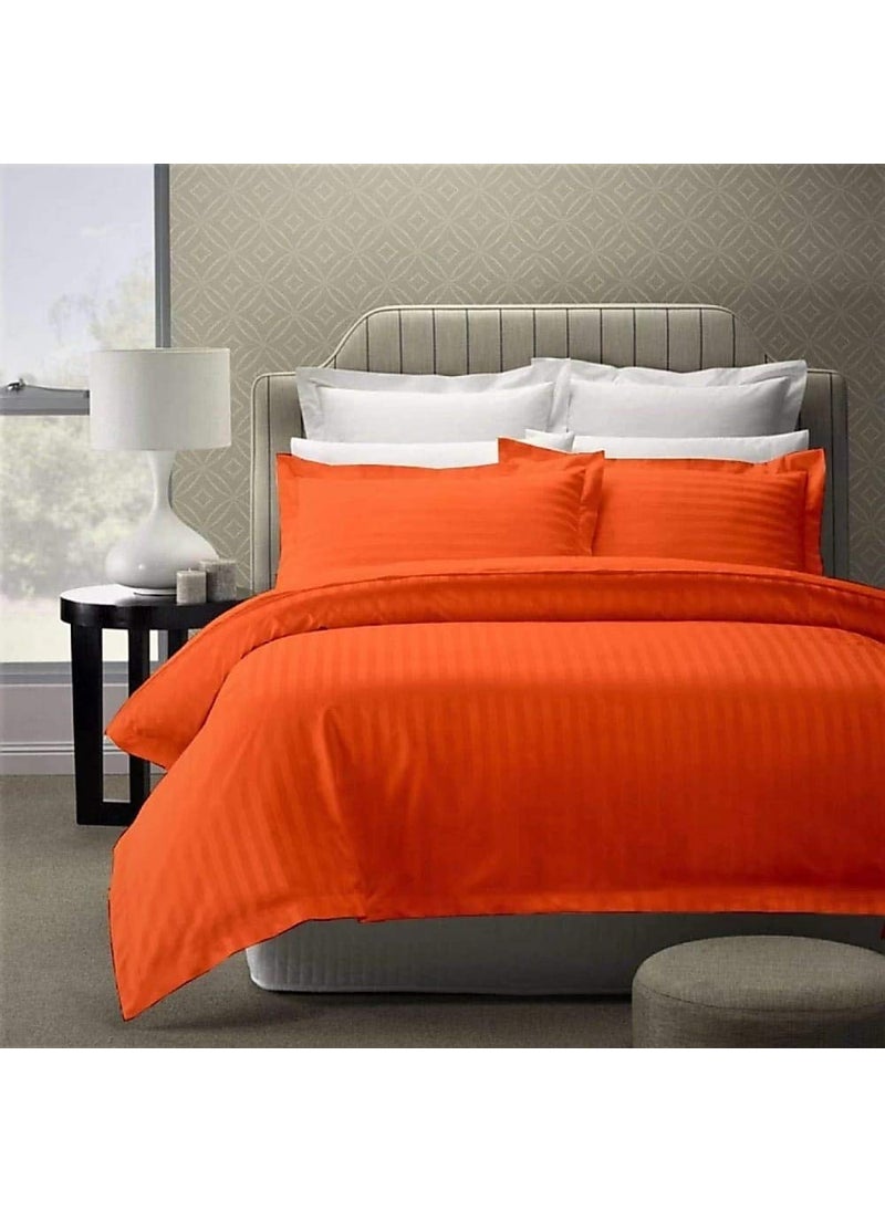 MORADO Linen 100 Cotton 210 TC King Bed Size Bedsheet with 2 Pillow Covers 100x108 inch Rust King Size Bedsheet