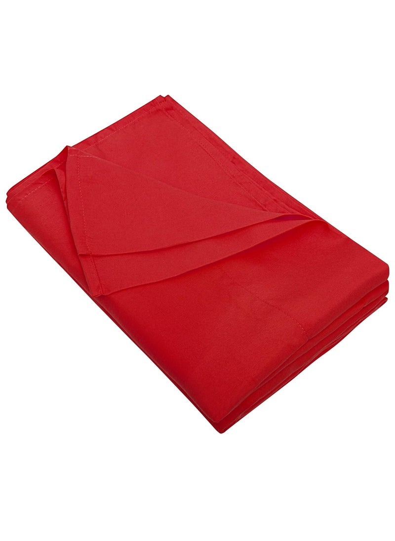 Ackross Home 100 Microfiber Single Bed Sheet with 1 Pillow Cover Breathable WrinkleFree and Soft Touch Solid Sheet for Hotels Guest Houses BBs Red Small Single