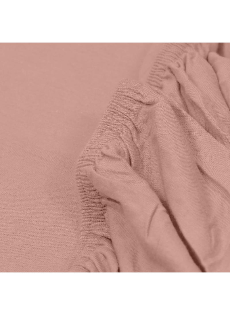 Haus Kinder Wrinkle and Iron Free 100 Cotton Jersey Soft TShirt Fabric Elastic Fitted Bedsheets King Size with 2 Pillow Cover Fits Up to 8 Mattress 78 X 72 Solid King Size Pink