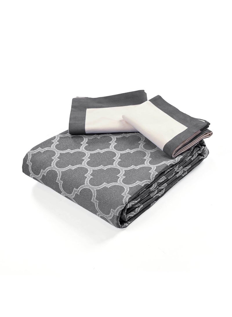 SARAL Home Soft Cotton KingQueen Noor Breathable Wrinkle Free Bedsheet for Double Bed 1 Queen Size Bedsheet with 2 Pillow Covers Grey90X100