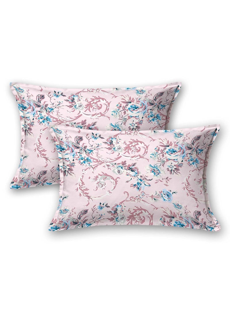 EasyGoods Daisy Floral Bedsheet 100 Cotton Bedsheet for Double Bed King Size Double Bedsheet with 2 Pillow Covers 400 TC Premium Printed Flat Bed Sheet 9ft x 9ft Pink