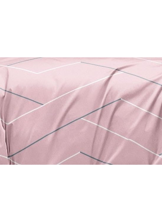 DECOR2ADMIRE 300 TC Soft Glace Cotton Queen Size Abstract Printed Premium Double Bedsheet with Two King Size Pillow Covers for Home 90 Inches x 100 Inches Pink