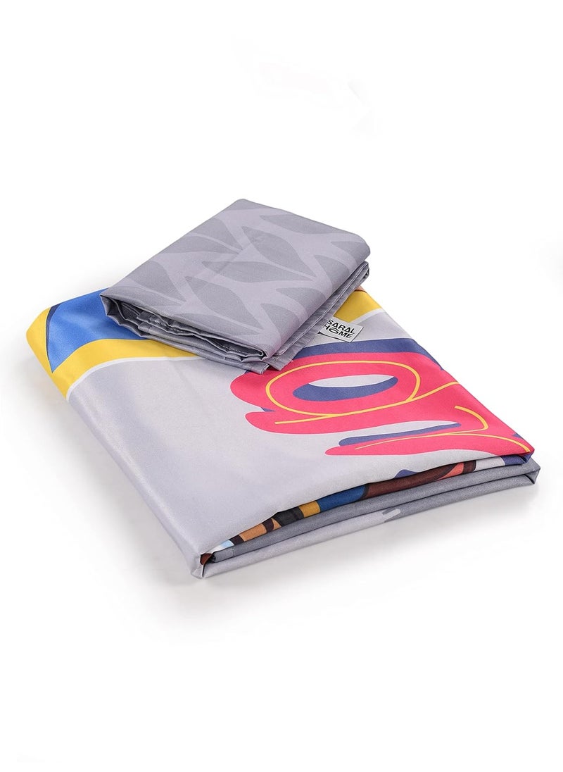 Saral Home Super Soft Paw Petrol Designer Breathable Wrinkle Free Bedsheet for Single Bed 1 Single Size Bedsheet with 1 Pillow Cover Grey60X90