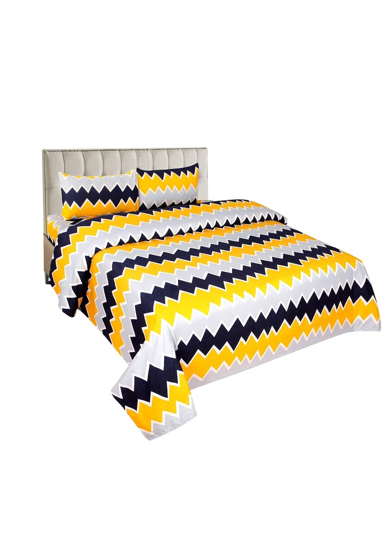 VAS COLLECTIONS 200 GSM Glace Cotton Combo Pack of 4 Double Printed Bedsheet with 8 King Size Pillow CoverSize228X228Pillow Size18X28 inchesMulticolor