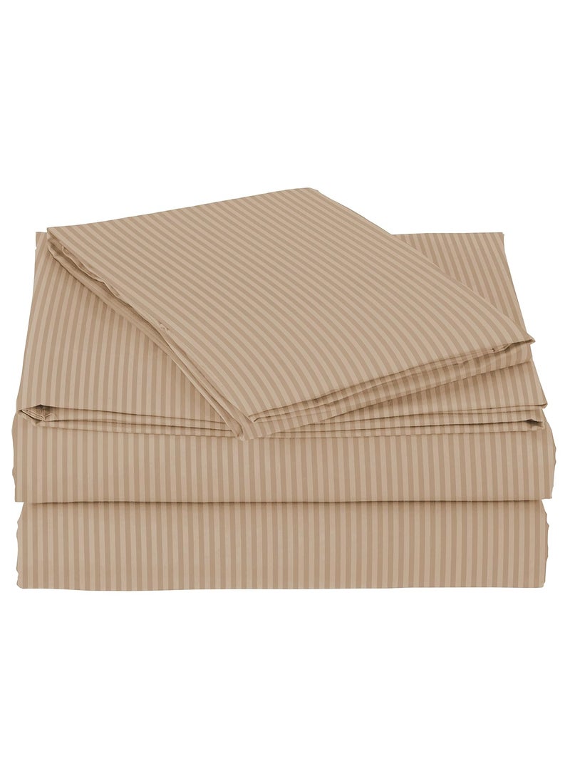 VAS COLLECTIONS Premium Cotton Elastic Fitted Bedsheets with 2 Pillow Covers Double Bed with All Around Elastic 220 TC Supersoft Size 72x7810 inches Yellow