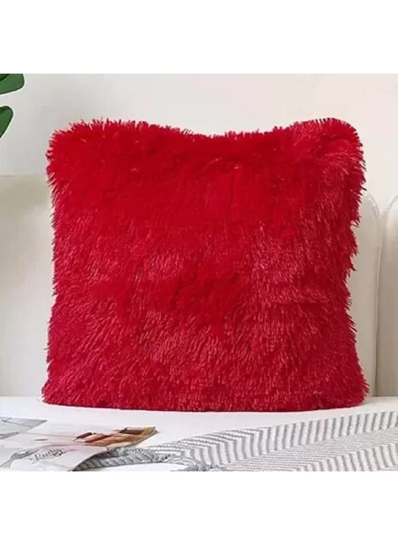 SHRI GANESH HANDLOOM Toys Polyester Fibre Solid Sleeping Pillow Pack of 2 Red