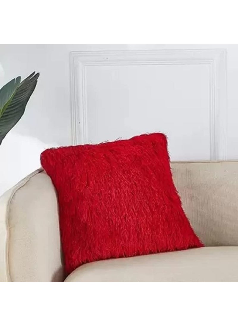 SHRI GANESH HANDLOOM Toys Polyester Fibre Solid Sleeping Pillow Pack of 2 Red