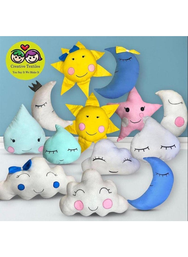Creative Textiles Star Shaped Baby Plush Pillow Baby Cushion Sky Blue