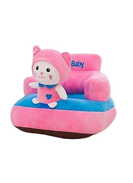 Bezzilish Home Chick Shape Soft Plush Cushion Cat Baby Sofa Seat or Rocking Chair for Kids 0 to 2 Years Pink