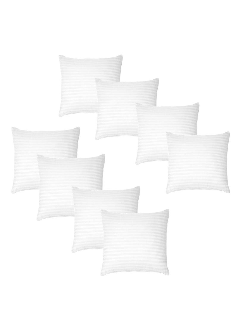 Dreamfactory Set of 8 12x12 Inch Soft Fluffy CushionThrow Pillow Satin Stripes