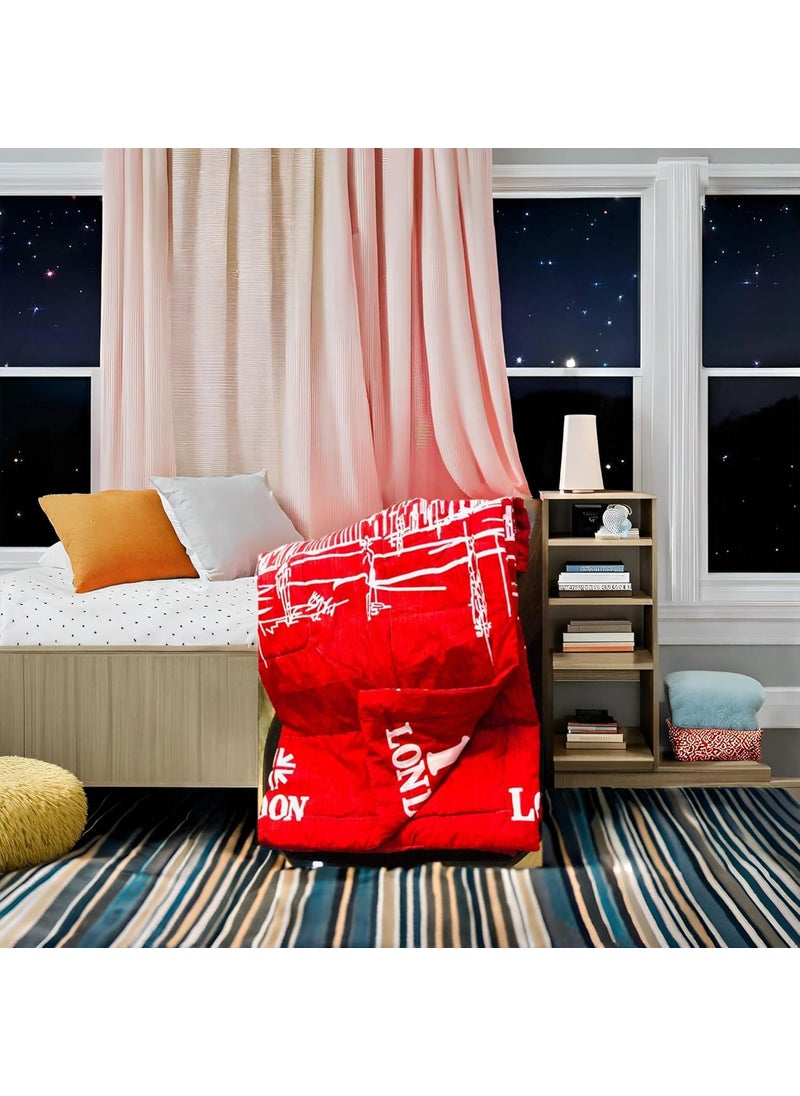 SF SHAKUMBHARI FAB Glace Cotton Ultrasoft Comforter Single Bed Kids FRUFRU Comforter 60X100 inchesPack of 1 Red